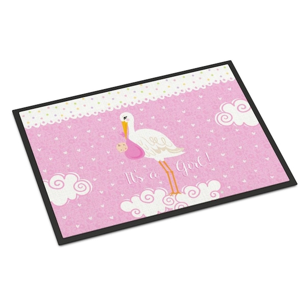 Carolines Treasures 24 x 36 in. Its a Baby Girl Indoor or Outdoor Mat VHA3013JMAT - main